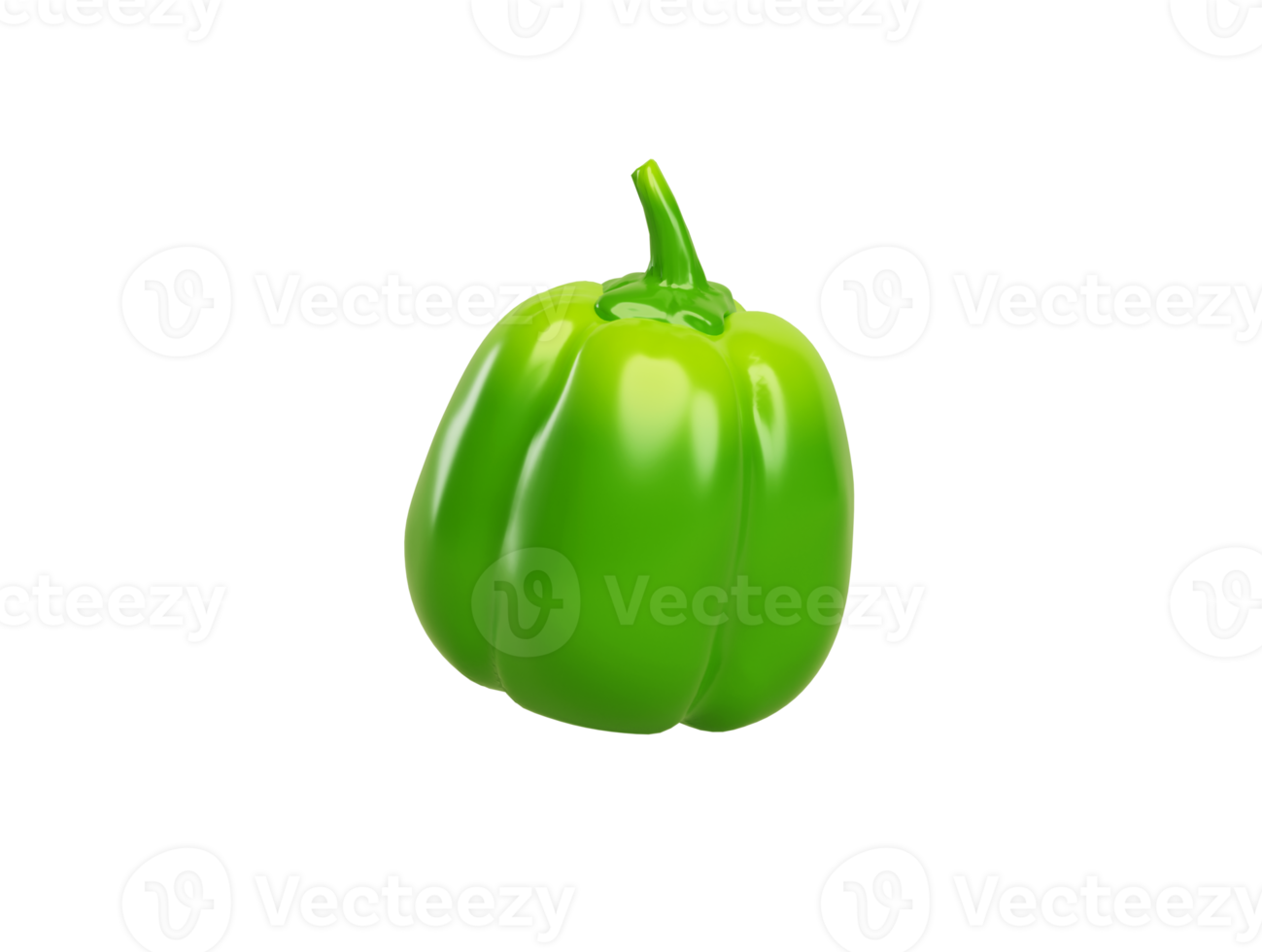Green Bell pepper fresh and healthy vegetable Concept. 3d render illustration png