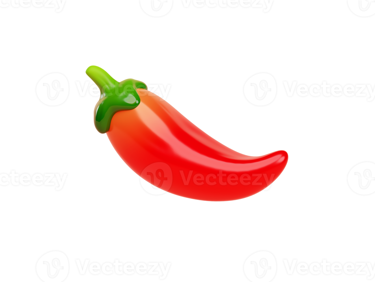 Hot chili pepper fresh and healthy vegetable Concept. icon sign or symbol 3d render illustration png