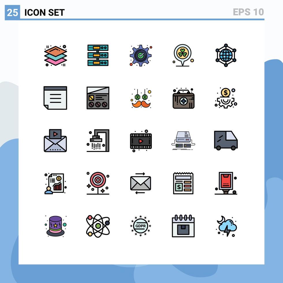 Set of 25 Modern UI Icons Symbols Signs for analytics pin accept location mark Editable Vector Design Elements