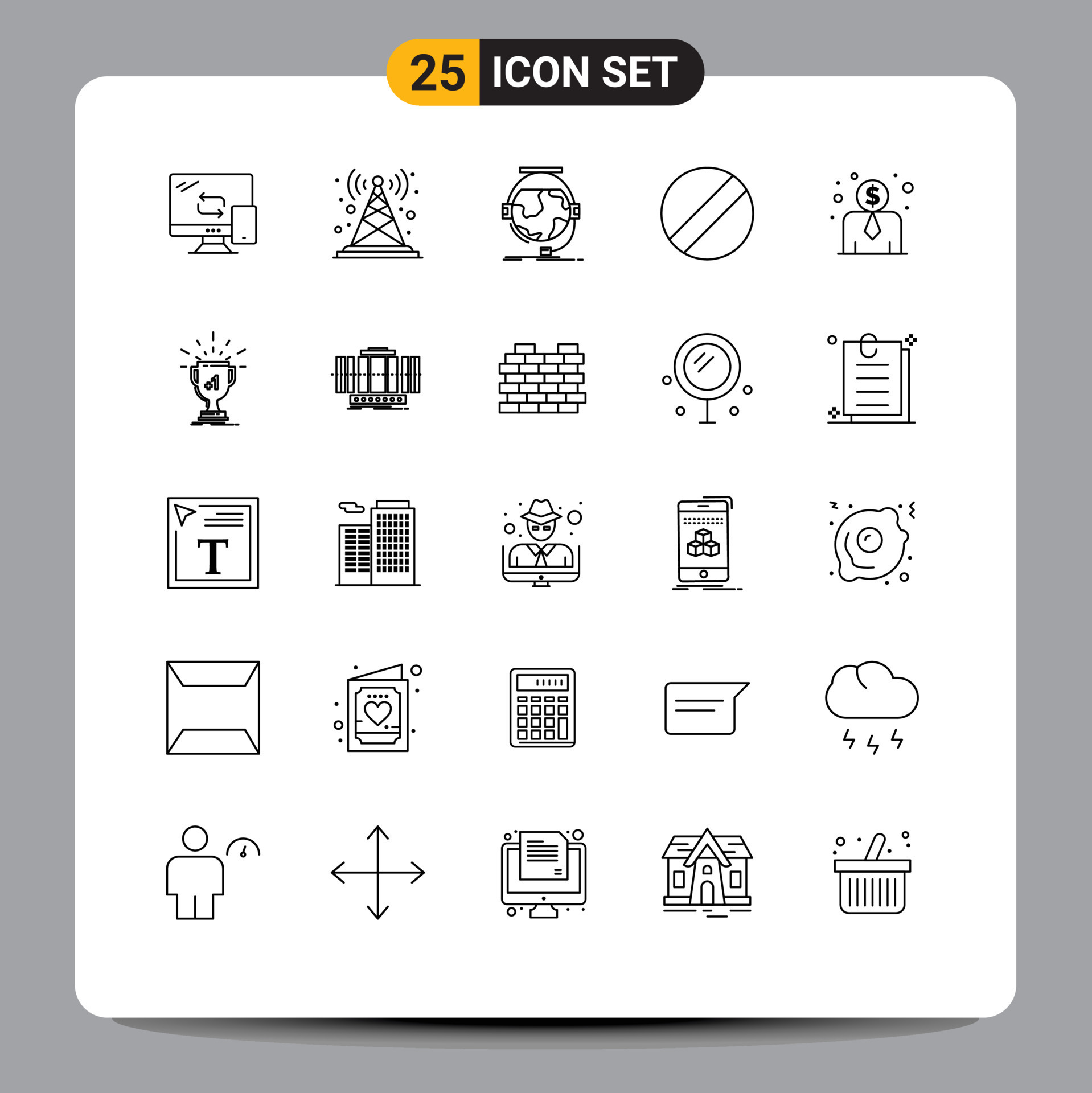 Set of 25 Vector Lines on Grid for employee salary screwdriver radio
