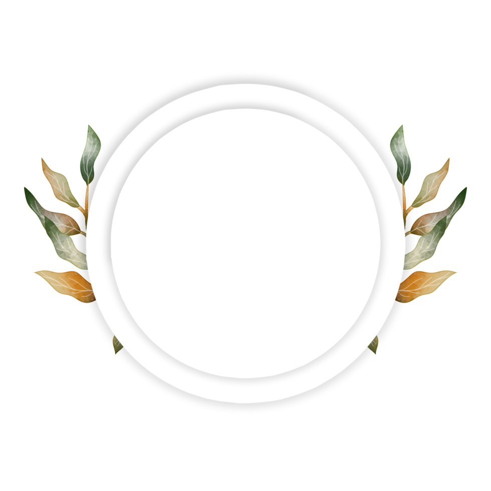 Leaf Watercolor Frame png