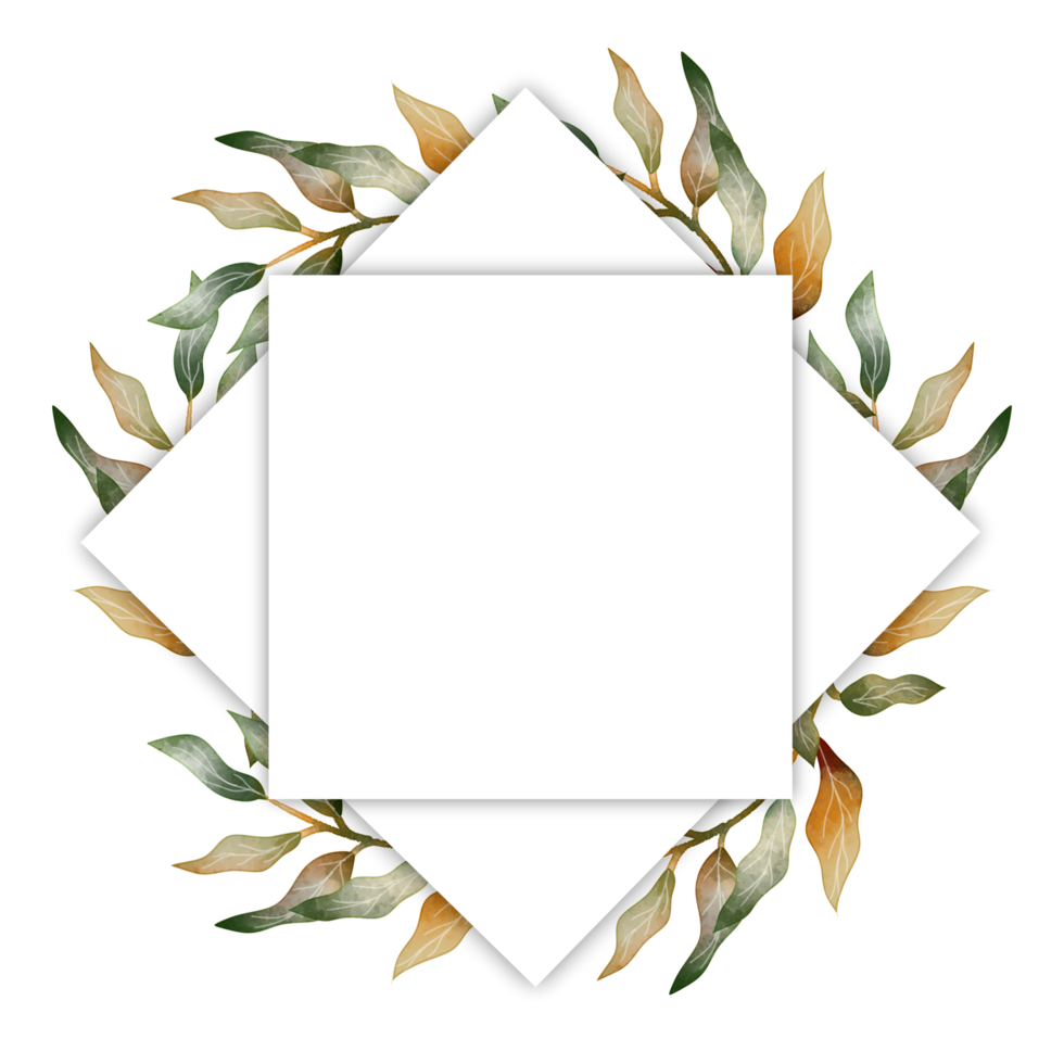 Leaf Watercolor Frame png