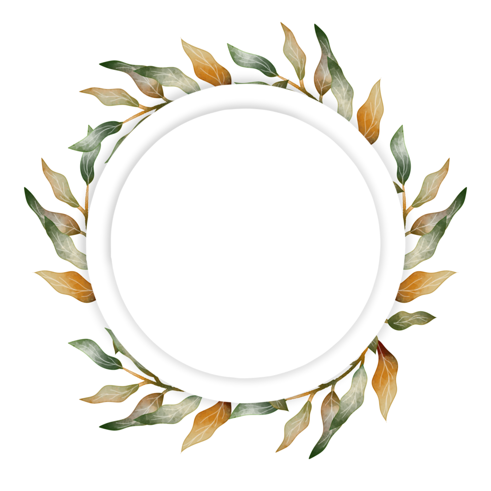 Leaf Watercolor Frame png