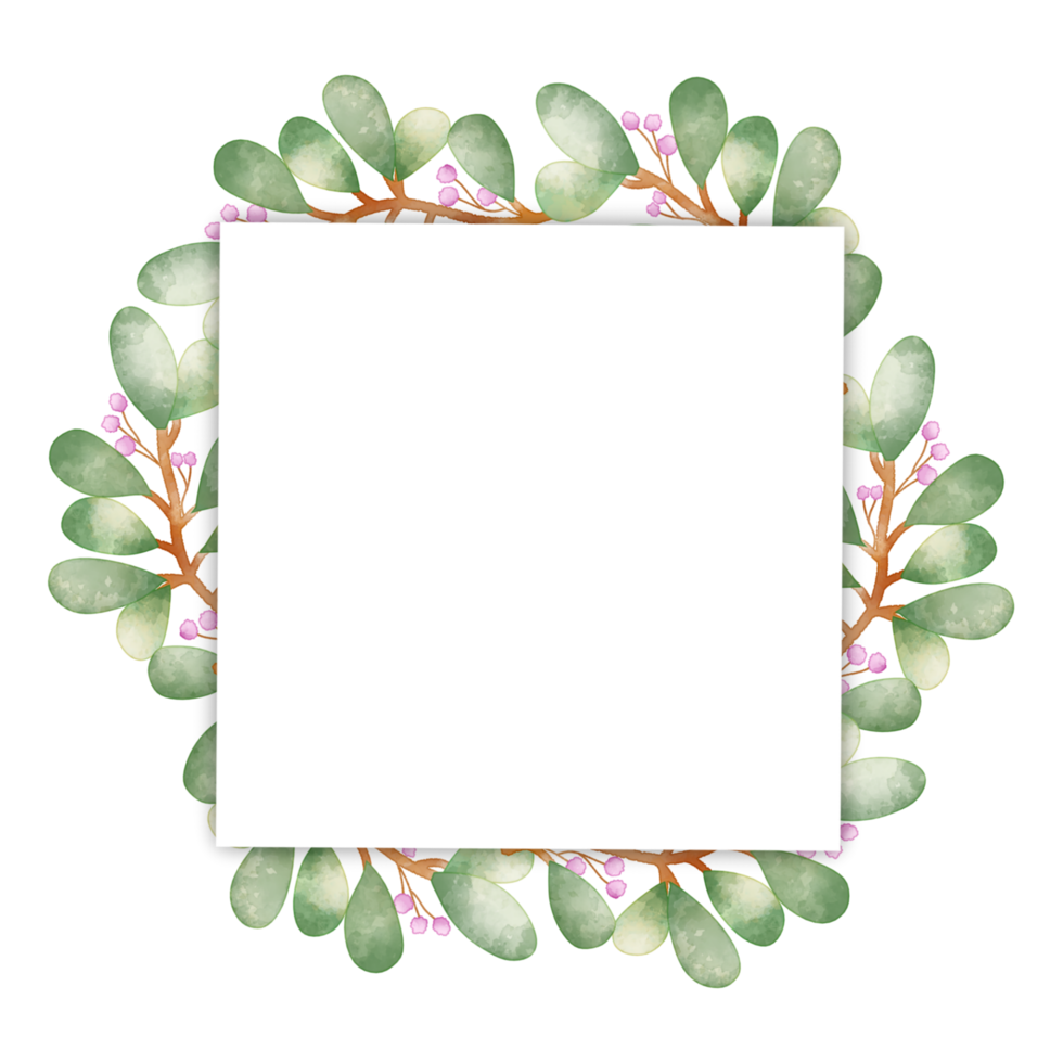 Leaf Watercolor Frame png