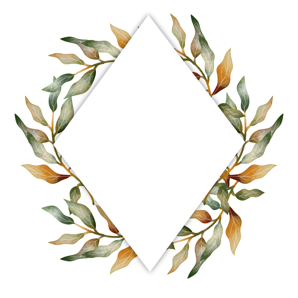 Leaf Watercolor Frame png