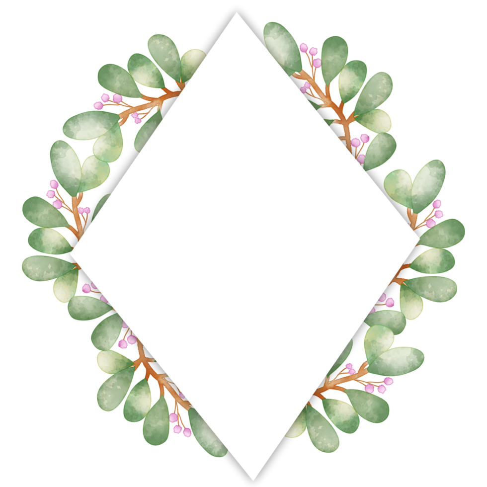 Leaf Watercolor Frame png