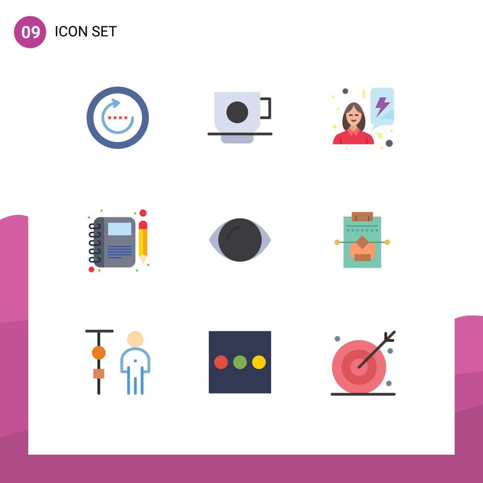 9 Creative Icons Modern Signs and Symbols of pen note finance moleskin celebrate Editable Vector Design Elements