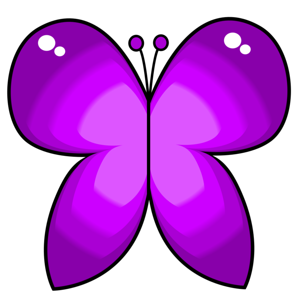 Purper vlinder schattig png