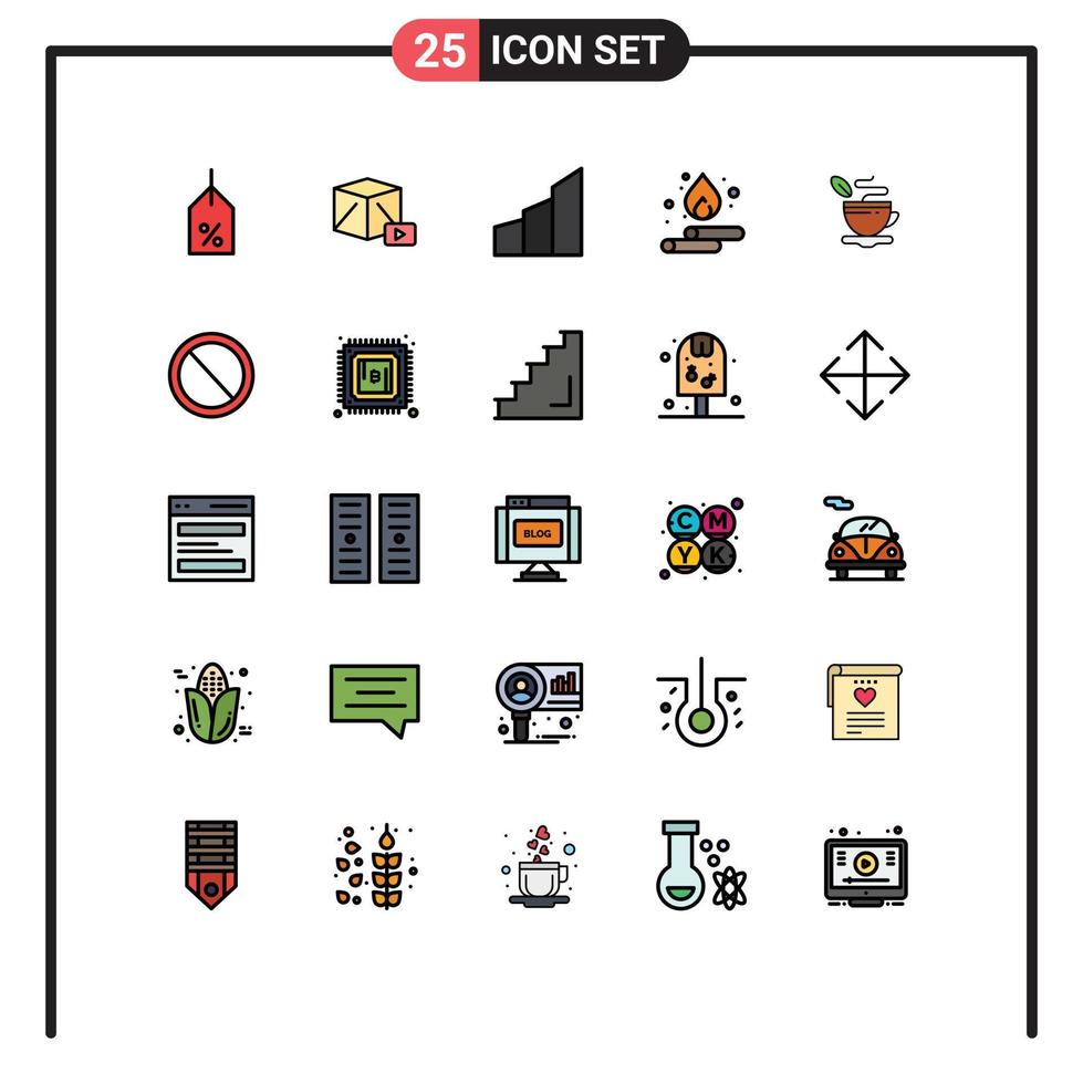 25 Creative Icons Modern Signs and Symbols of tea water apartments spring office blocks Editable Vector Design Elements