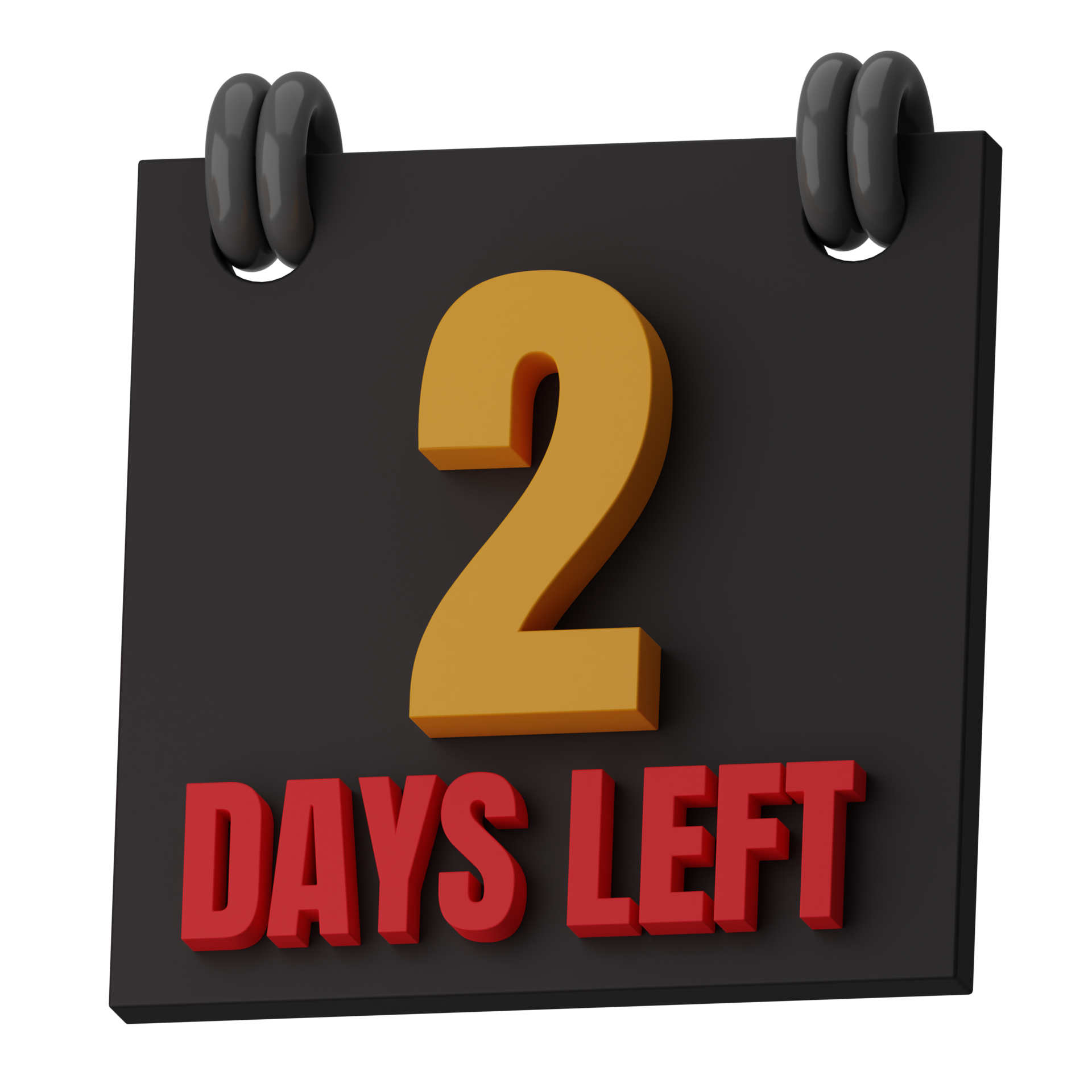 2 Days Left 3d Illustration 16775305 Png