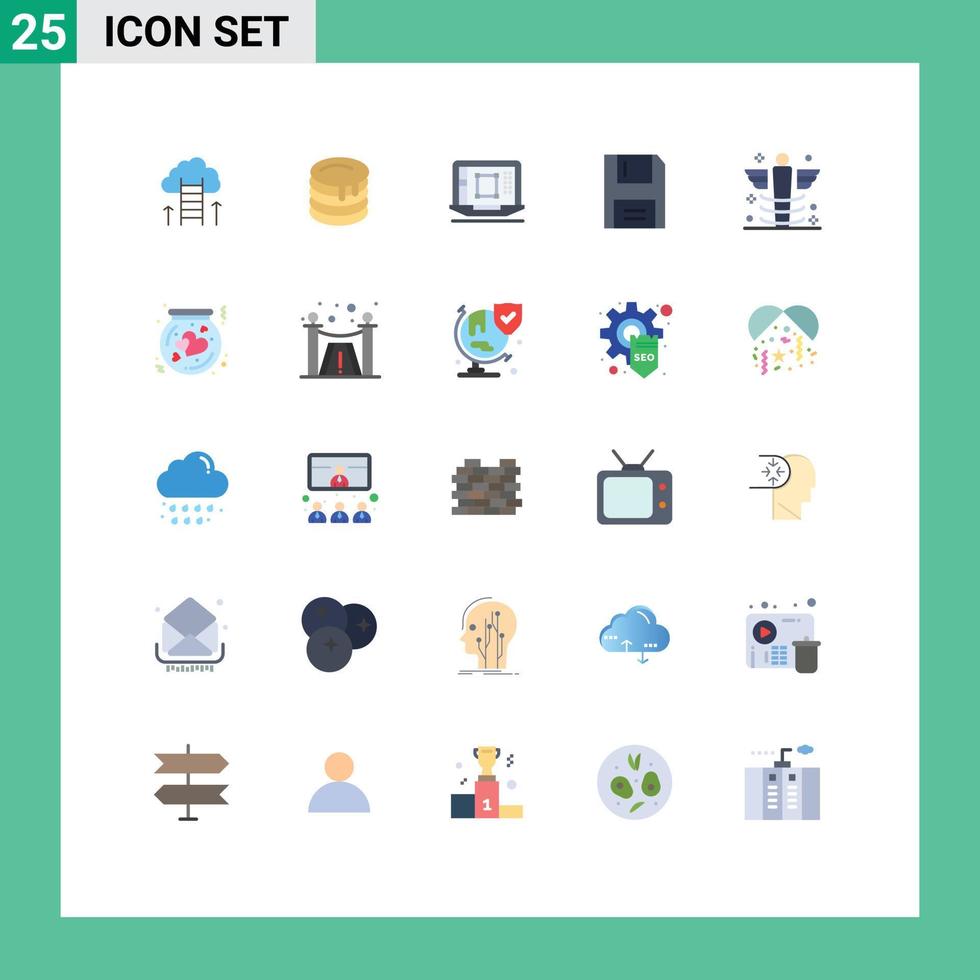 Group of 25 Modern Flat Colors Set for floppy disc canada devices enhance Editable Vector Design Elements