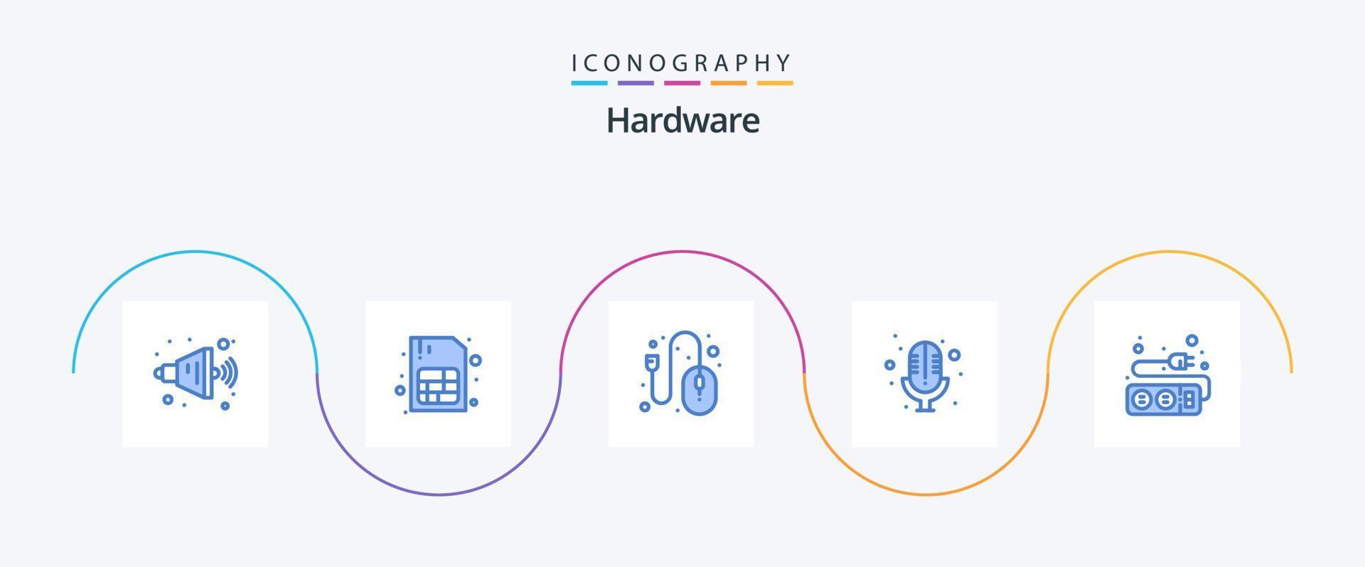 Hardware Blue 5 Icon Pack Including . socket. mouse. plug. record vector