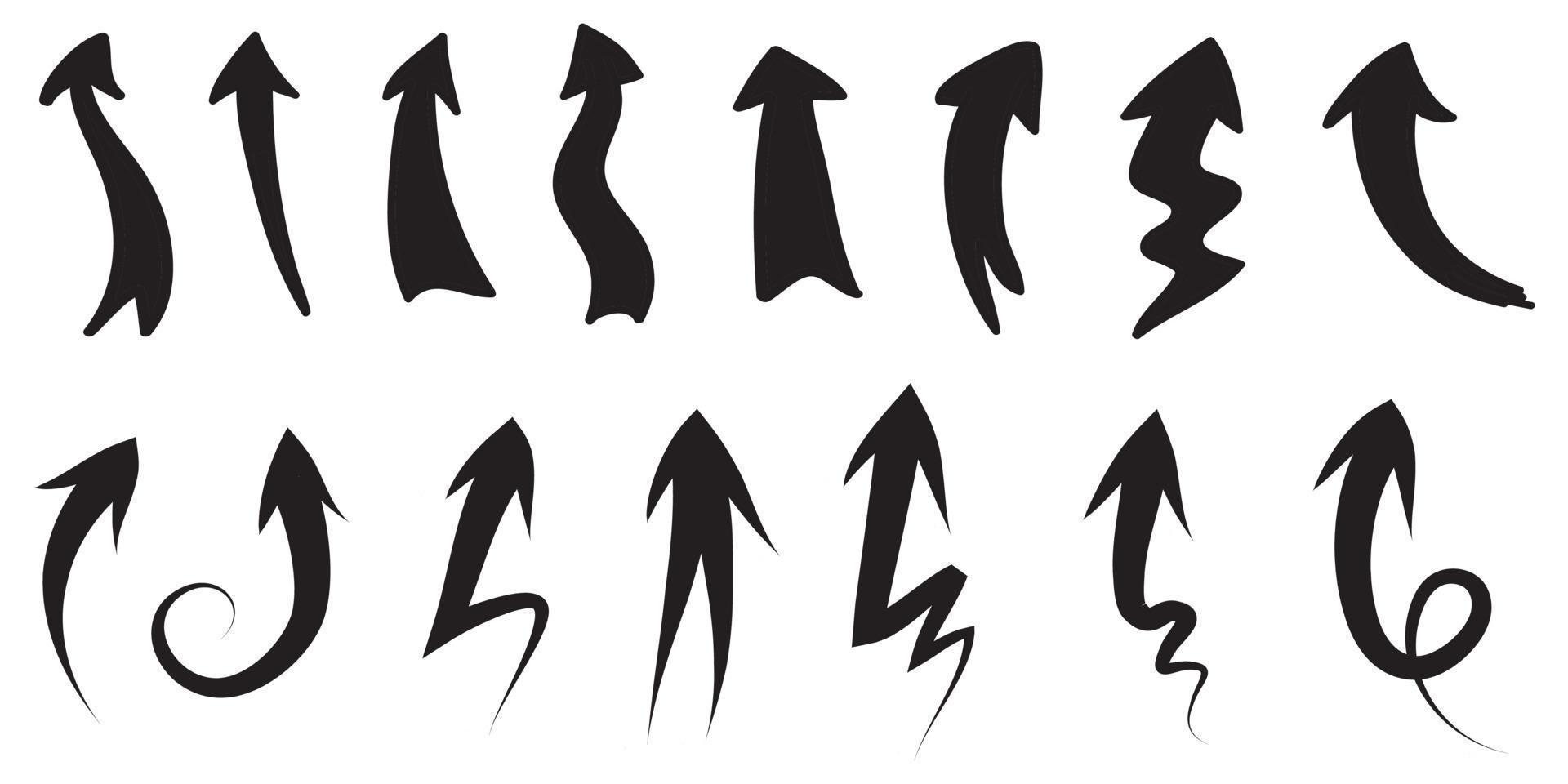 set of hand drawn arrows .Vector doodle design elements. Illustration on white background.for business infographic, banner, web and concept design. vector