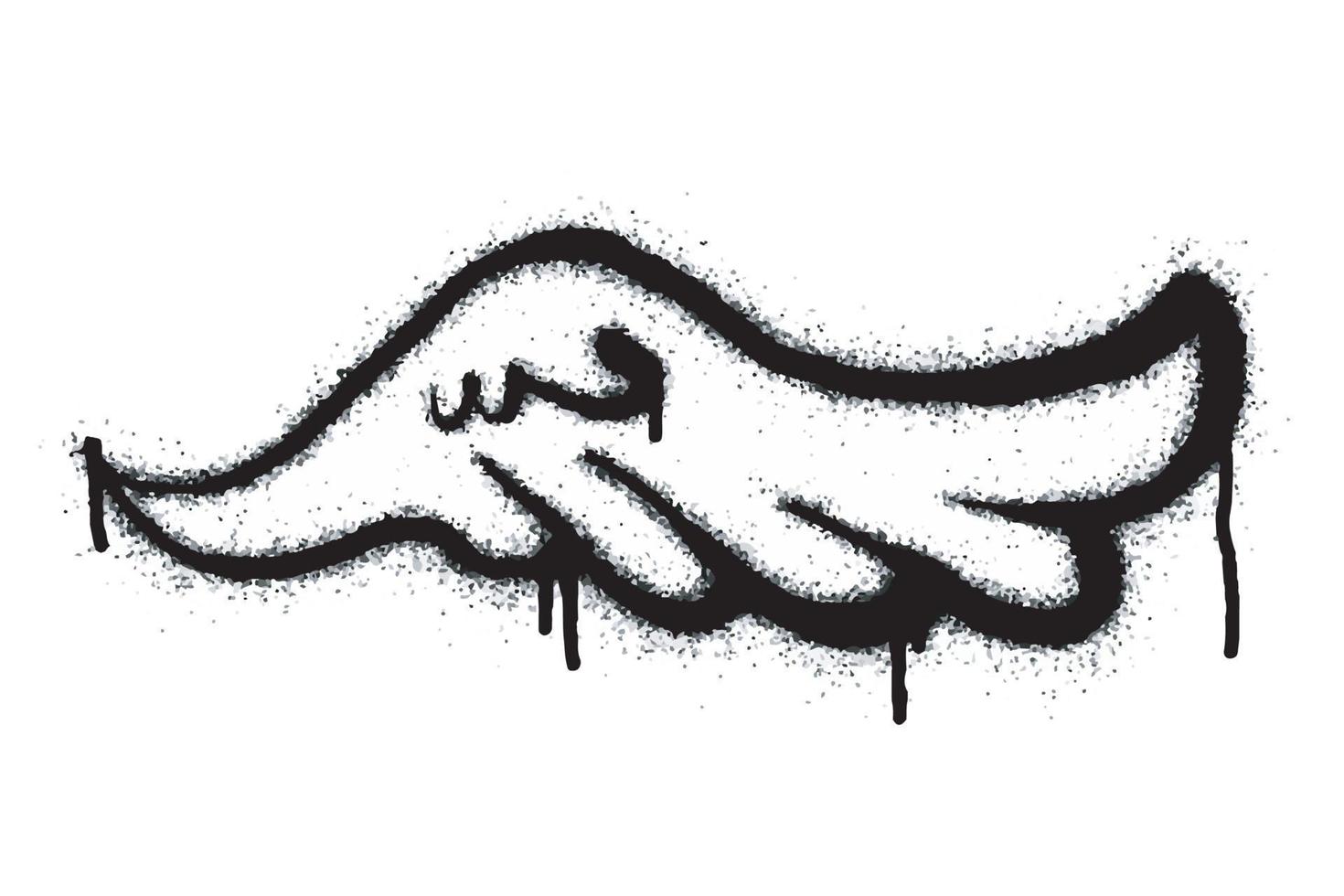 Spray Painted Graffiti wings Sprayed isolated with a white background. graffiti wings with over spray in black over white. Vector illustration.