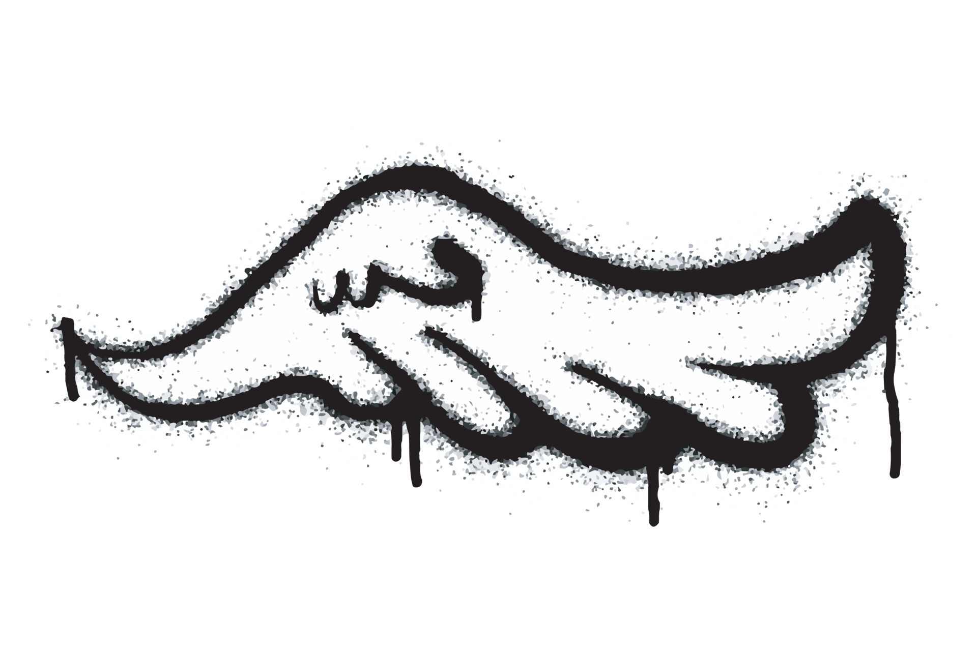 Spray Painted Graffiti wings Sprayed isolated with a white background