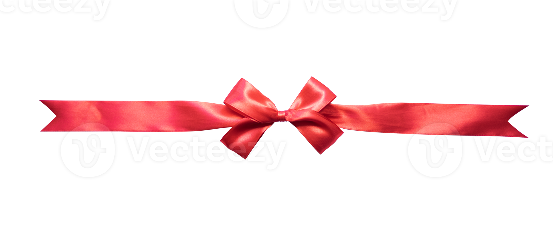 Red bow with long ribbon isolated for ornament 16775706 PNG