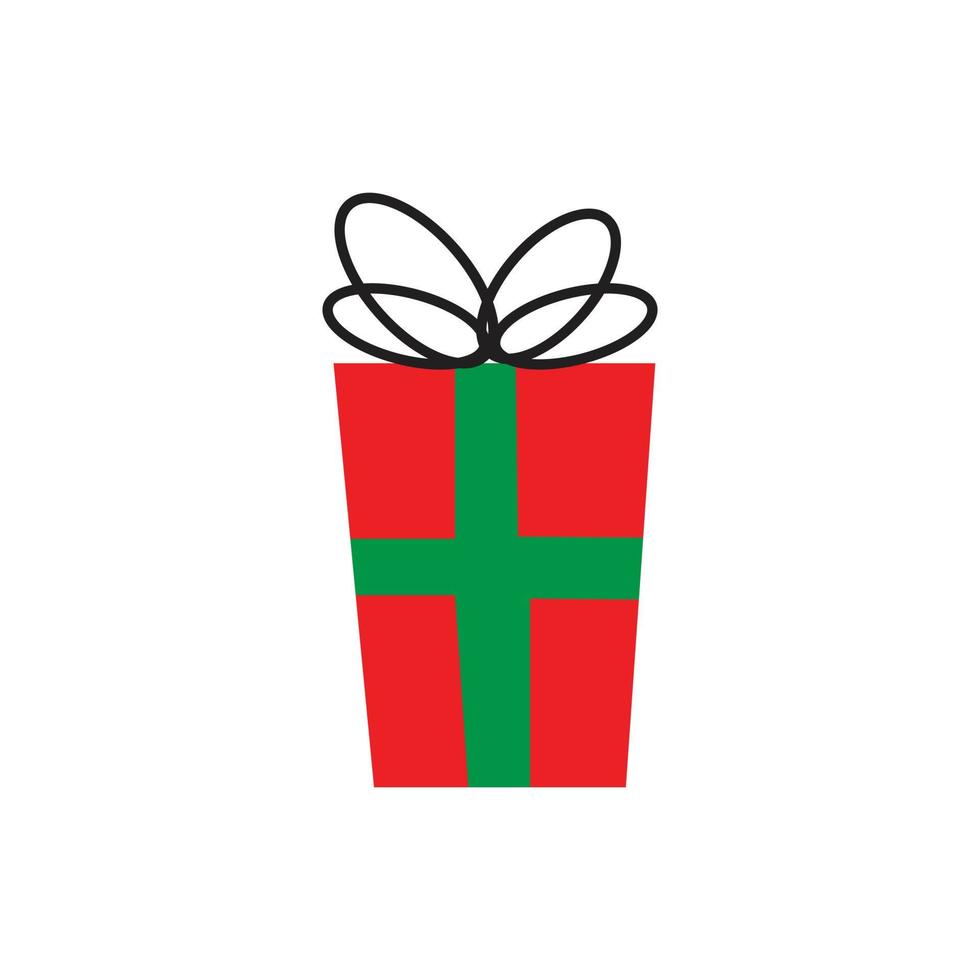 icono de regalo de navidad minimalismo vector
