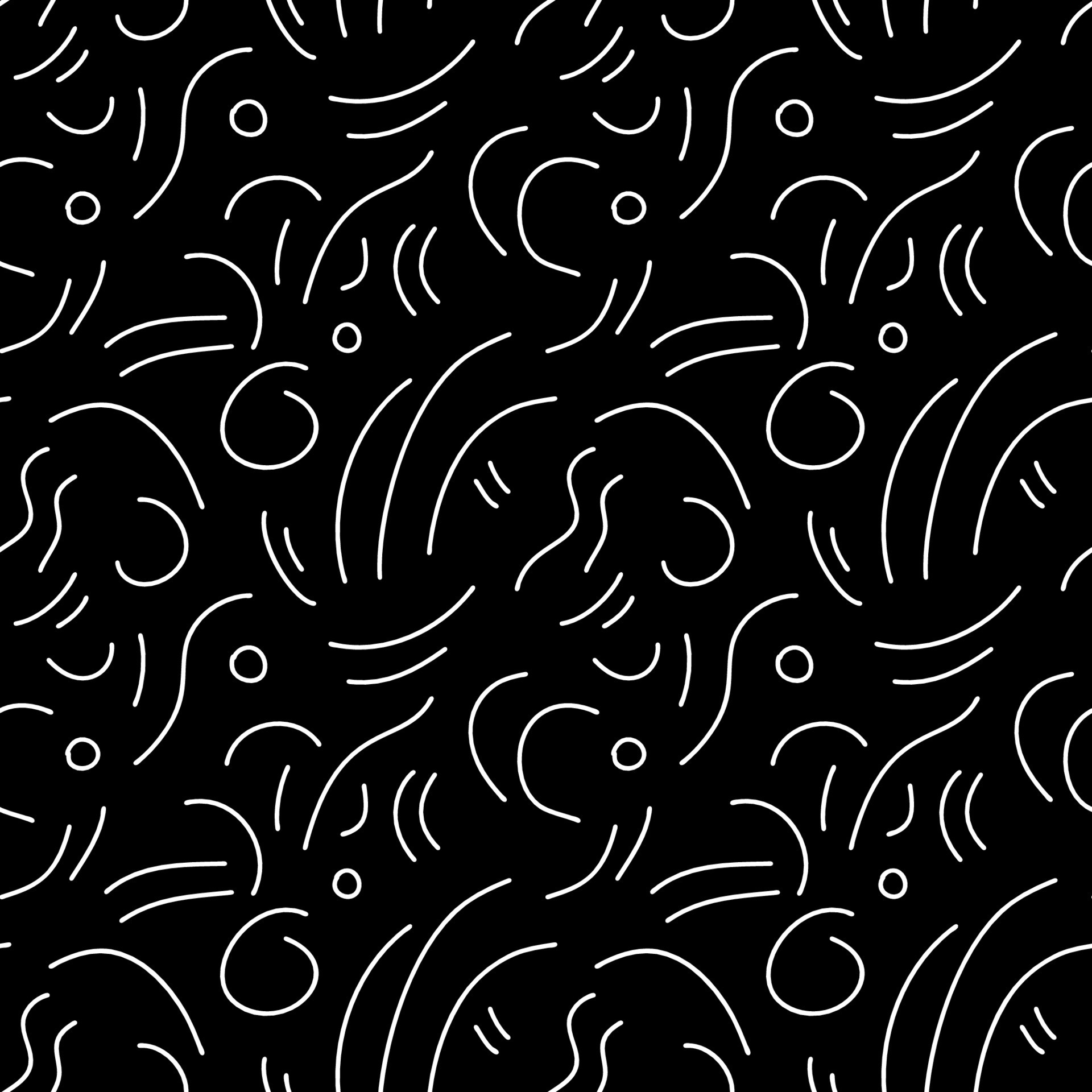 Simple Seamless Vector Hand Draw Sketch Black and White Doodle