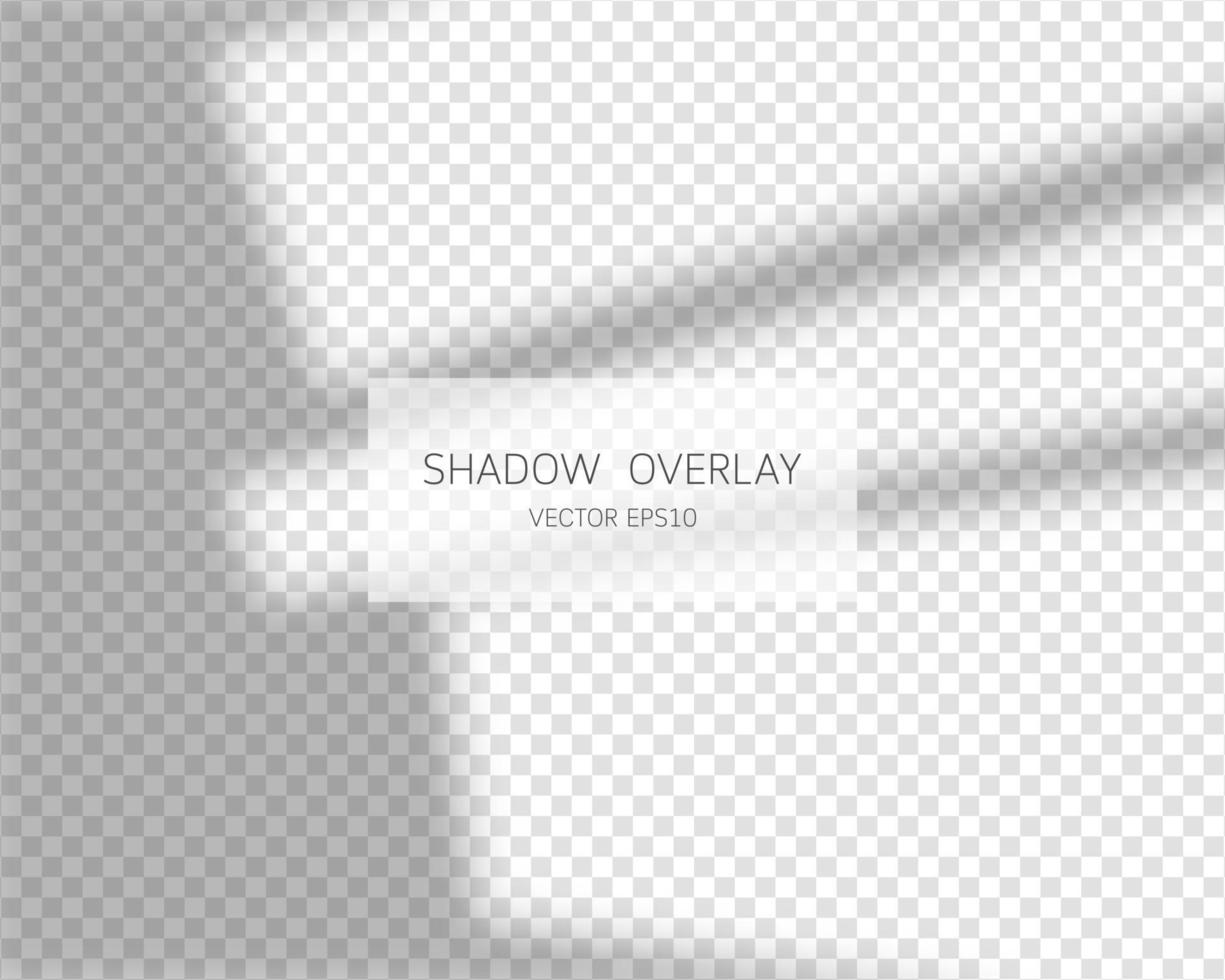efecto de superposición de sombras. sombras naturales de la ventana aislada sobre fondo transparente. ilustración vectorial. vector