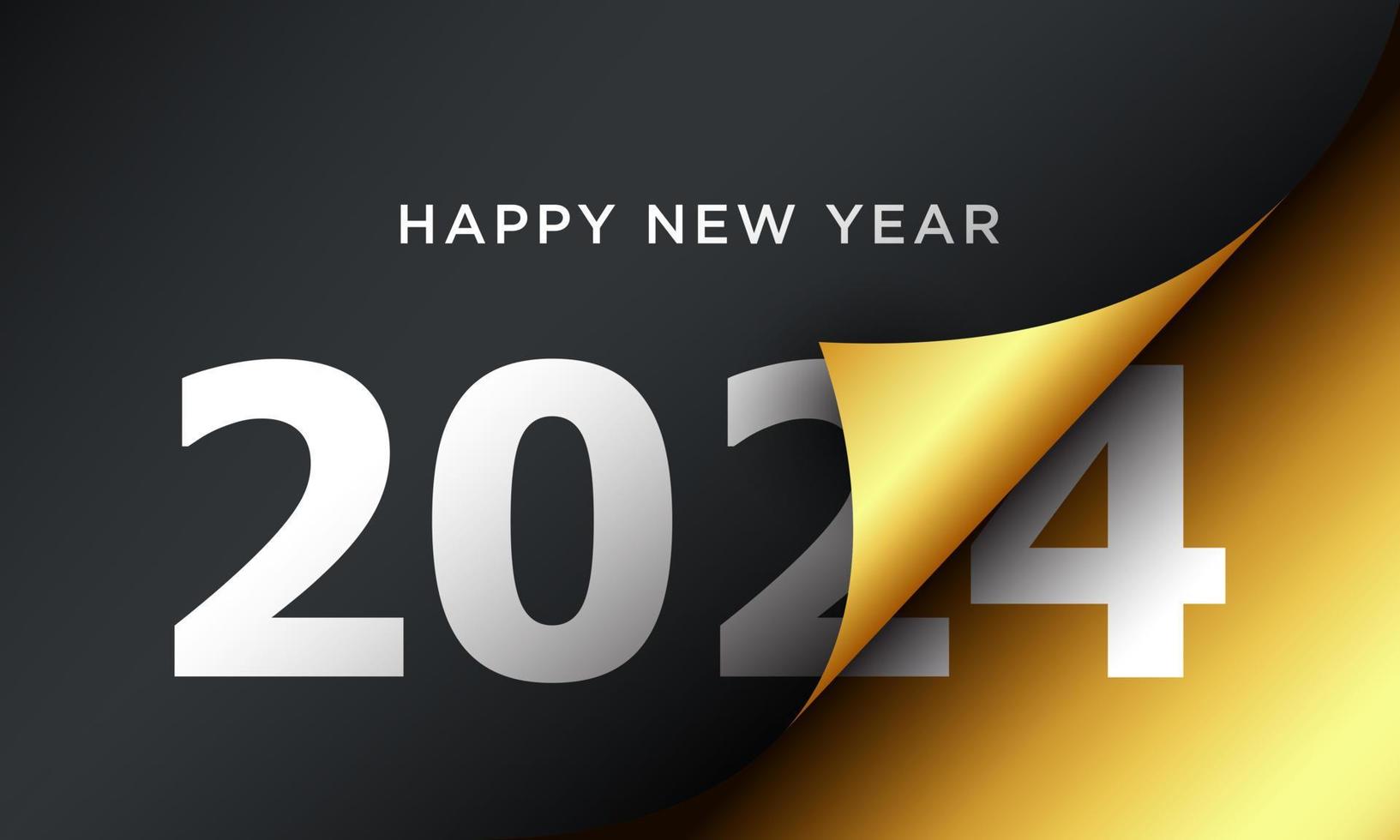 Diseño de fondo de feliz año nuevo 2024. ilustración vectorial vector
