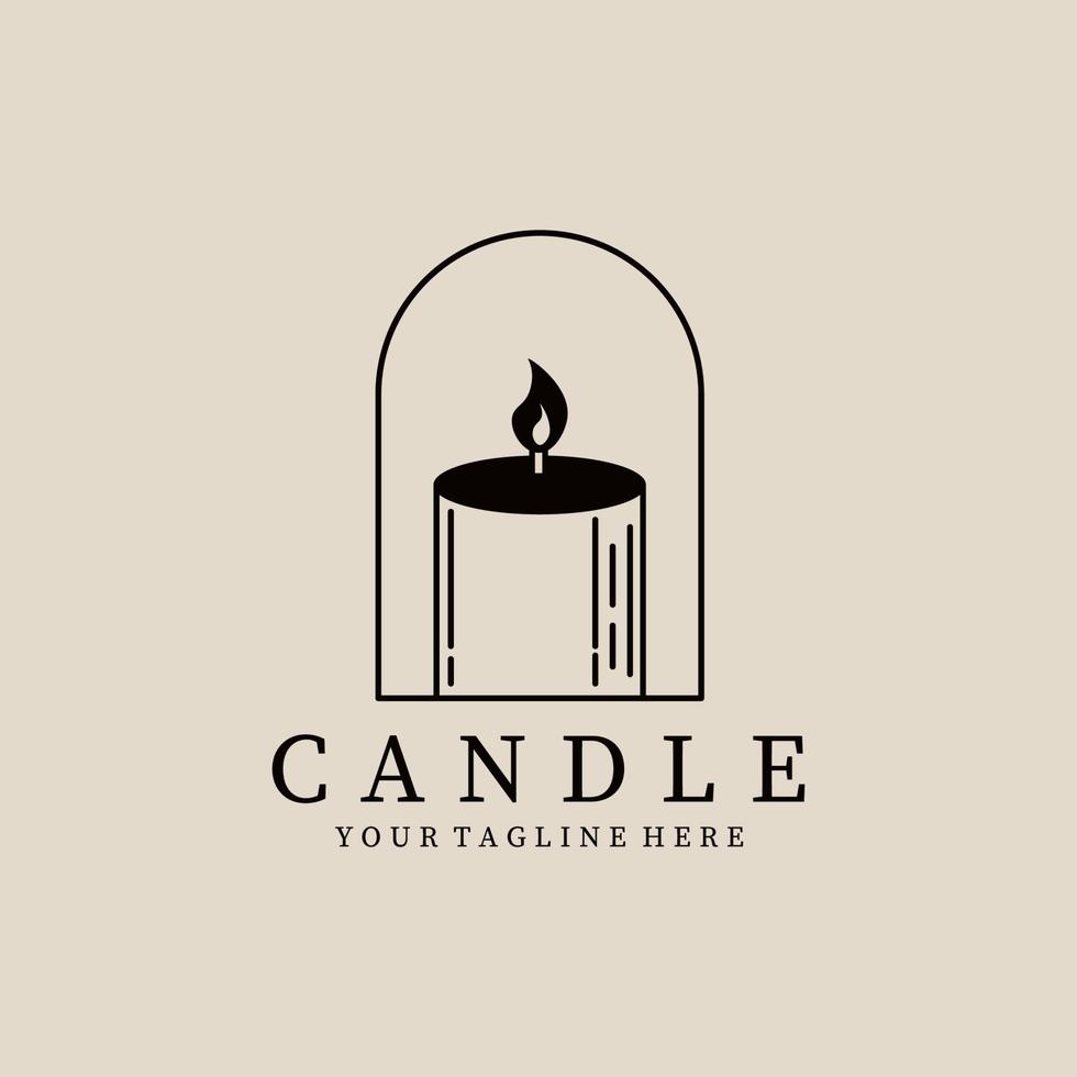 Candle line art logo, icon and symbol, vector illustration design