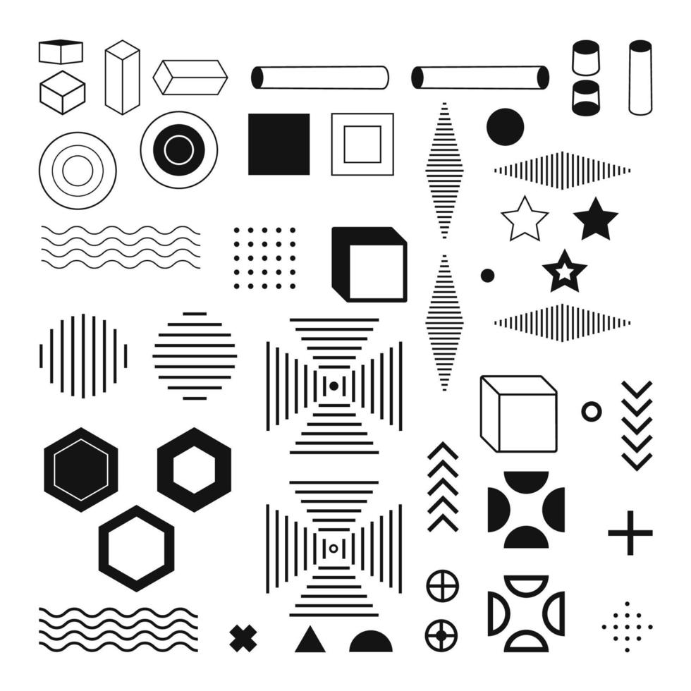 abstracto de hipster de patrón vectorial. formar líneas geométricas y formas variadas vector