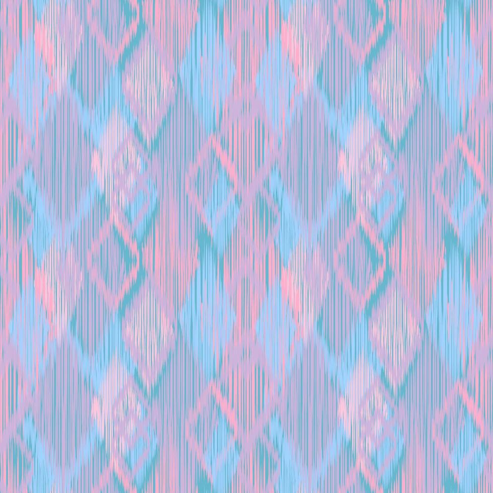 Uzbek ikat seamless pattern with pastel colors for creating fashion clothes and for using in decorate home interior. Uzbekistan culture. Digital textile patterns. Ethnic geometric Argyle fabric vector