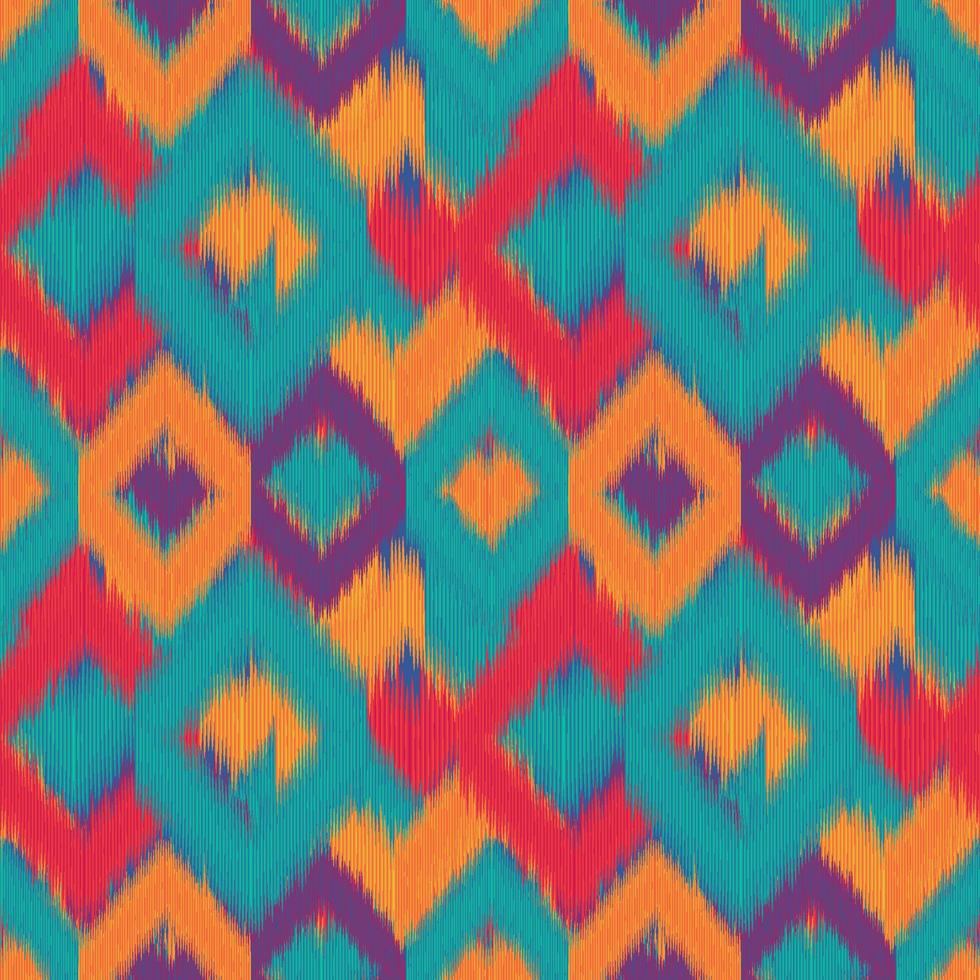 Ikat seamless pattern. Digital Argyle textile patterns. Ethnic geometric line fabric for creating beautiful interiors or clothing. Fashion industry. Vintage retro modern style. Vector illustration.
