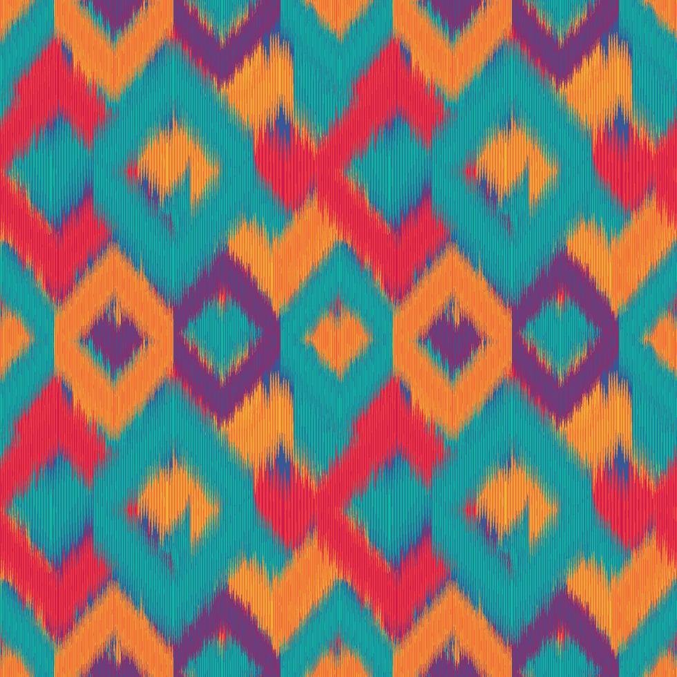 Ikat seamless pattern. Digital Argyle textile patterns. Ethnic geometric line fabric for creating beautiful interiors or clothing. Fashion industry. Vintage retro modern style. Vector illustration.