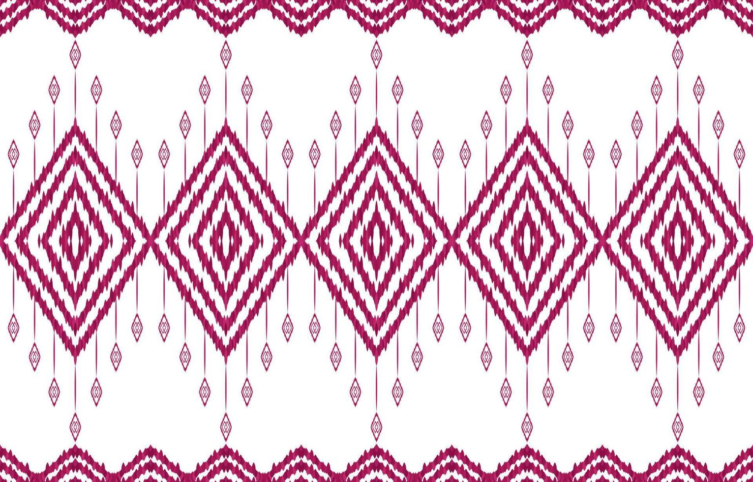 elegante línea roja color ikat patrones sin fisuras sobre fondo blanco. patrón de tela ikat con motivos tribales étnicos geométricos. diseño vectorial de impresión popular asiática para textiles de ropa de textura. estilo retro de la vendimia. vector