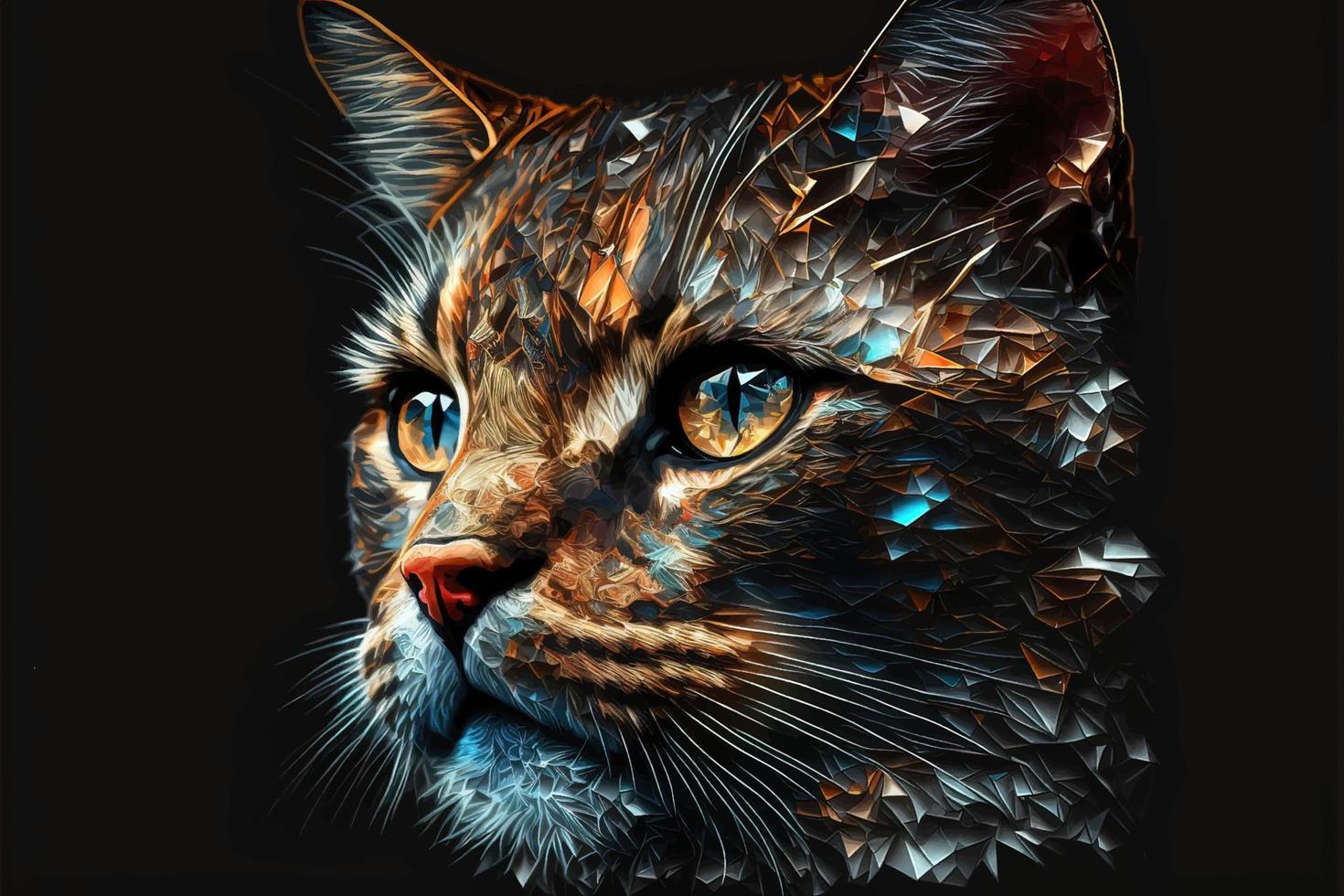 adorable jewelry face cat vector