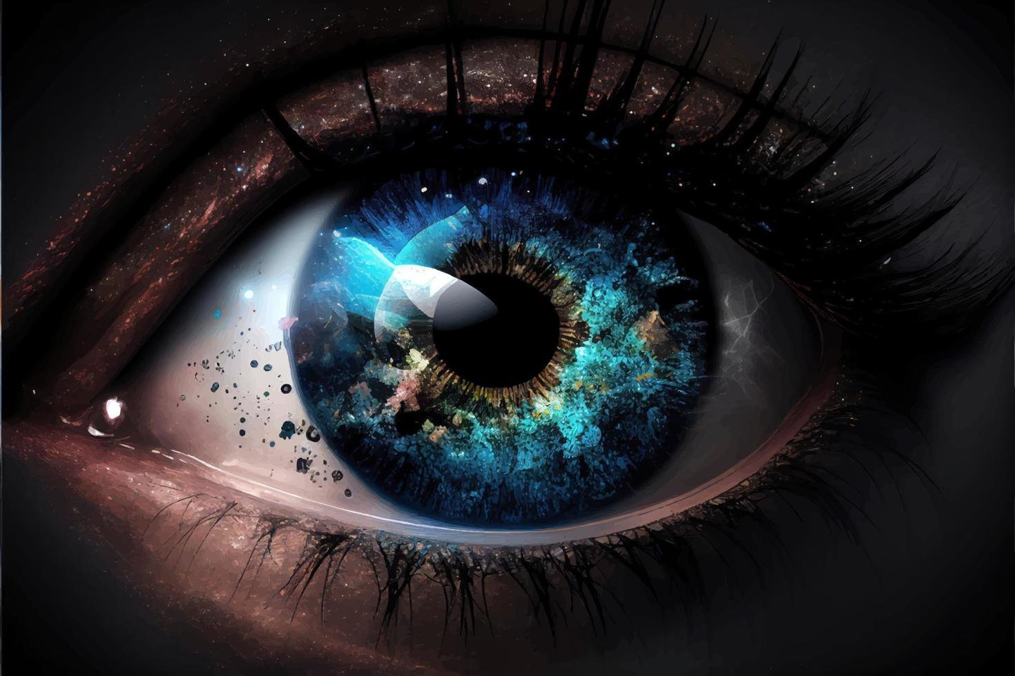 Galaxy in the Eye 16776049 Vector Art at Vecteezy