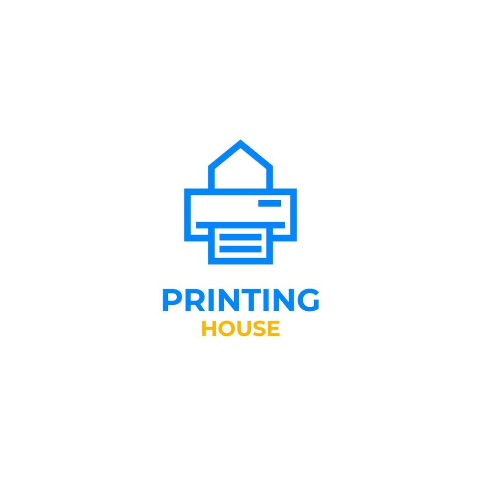 Flat printing house logo design vector template illustration