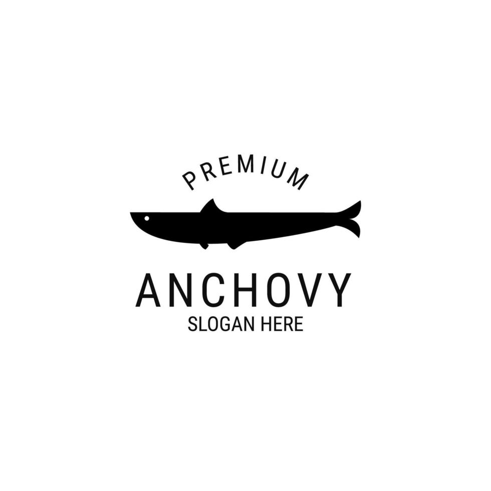 Vector flat anchovy logo design concept template illustration