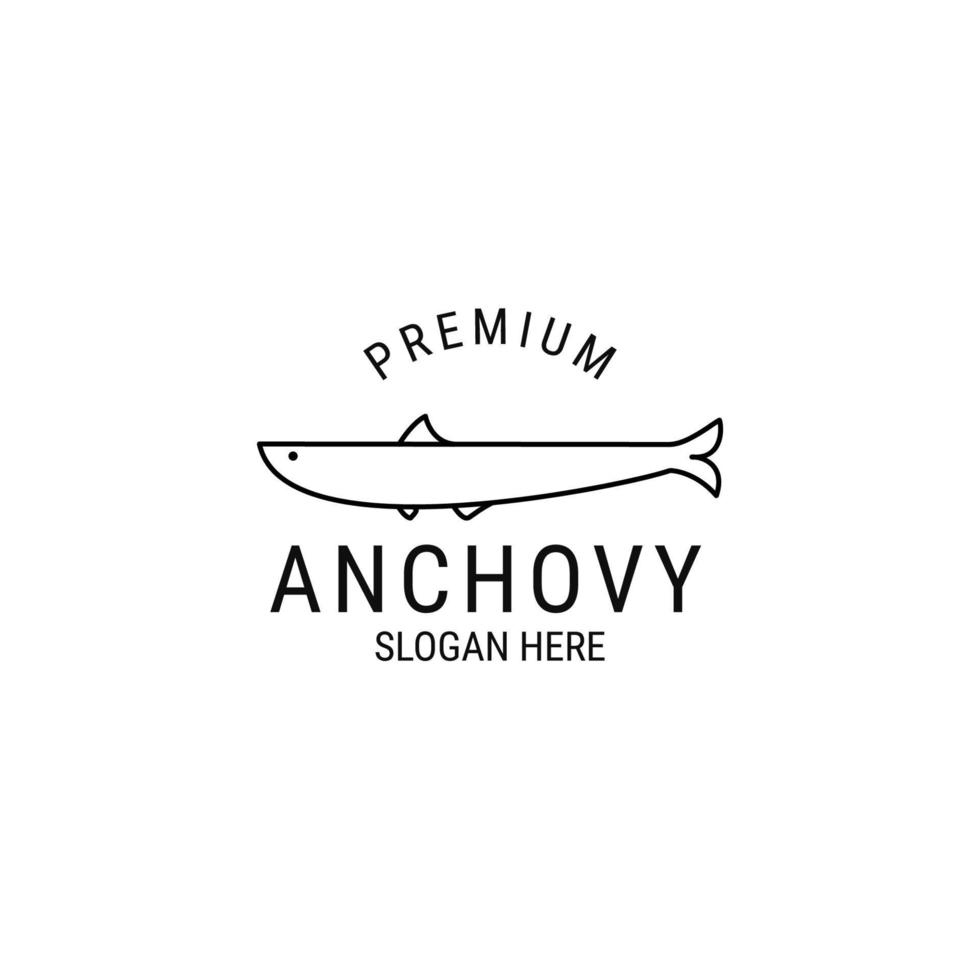 ilustración de plantilla de concepto de diseño de logotipo de anchoa plana vectorial vector