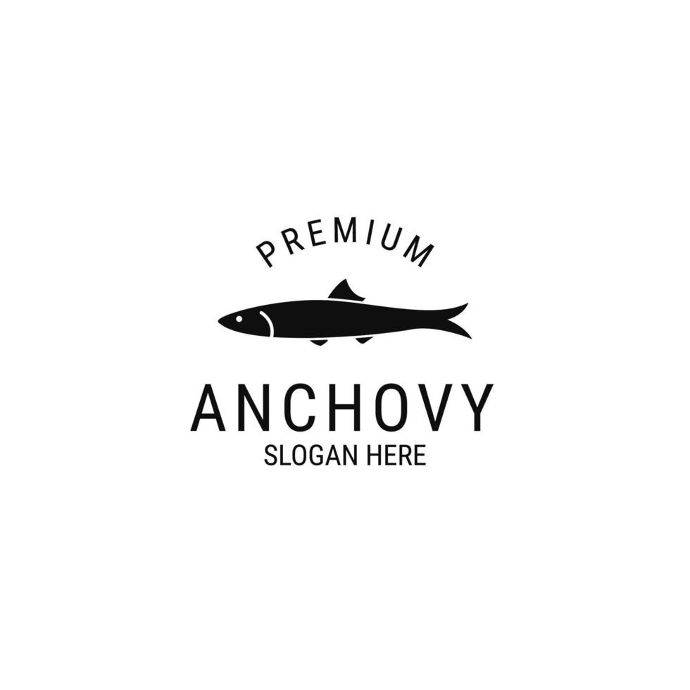 Vector flat anchovy logo design concept template illustration