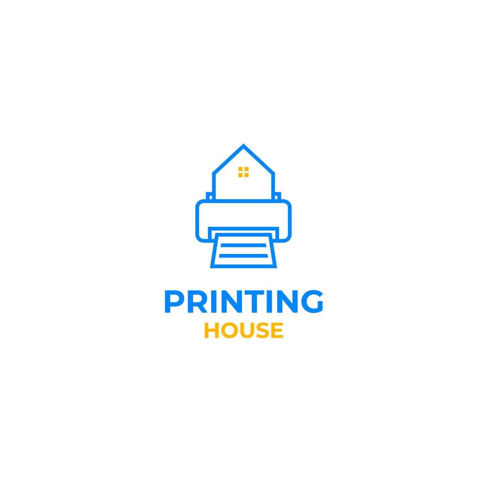 Flat printing house logo design vector template illustration