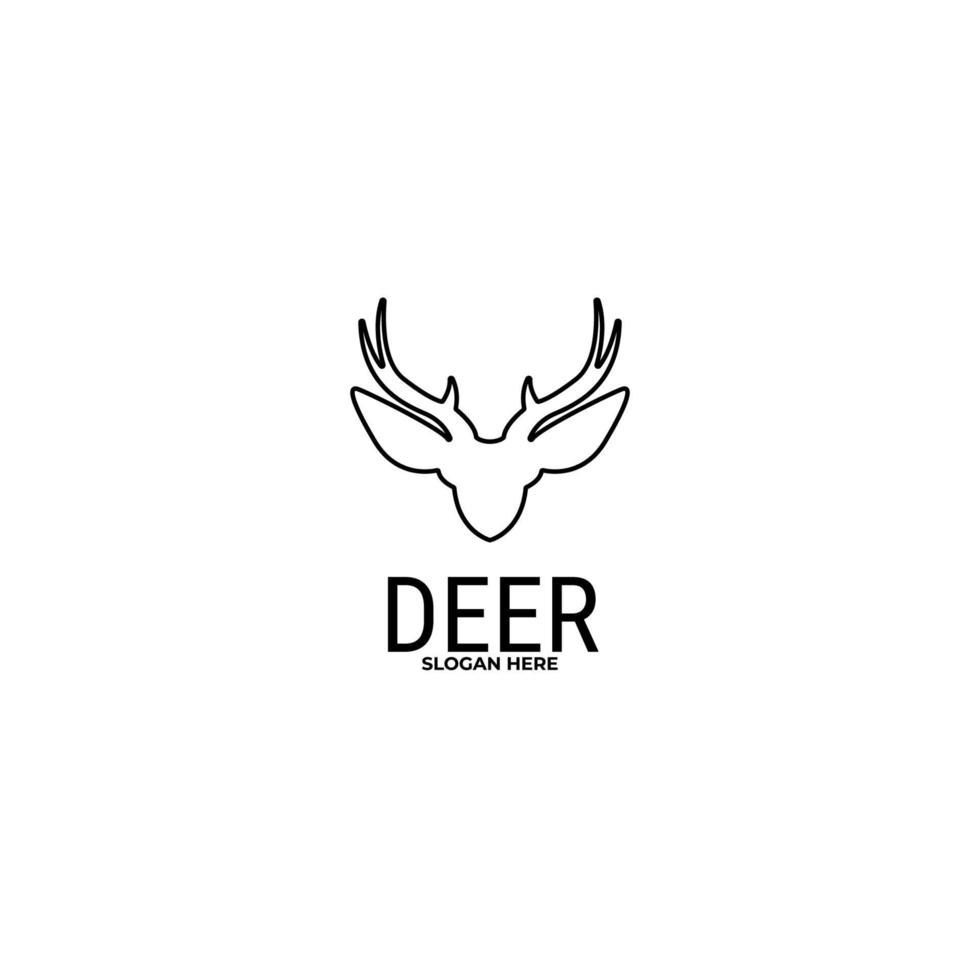 ilustración de plantilla de diseño de logotipo de ciervo de cabeza minimalista vectorial vector