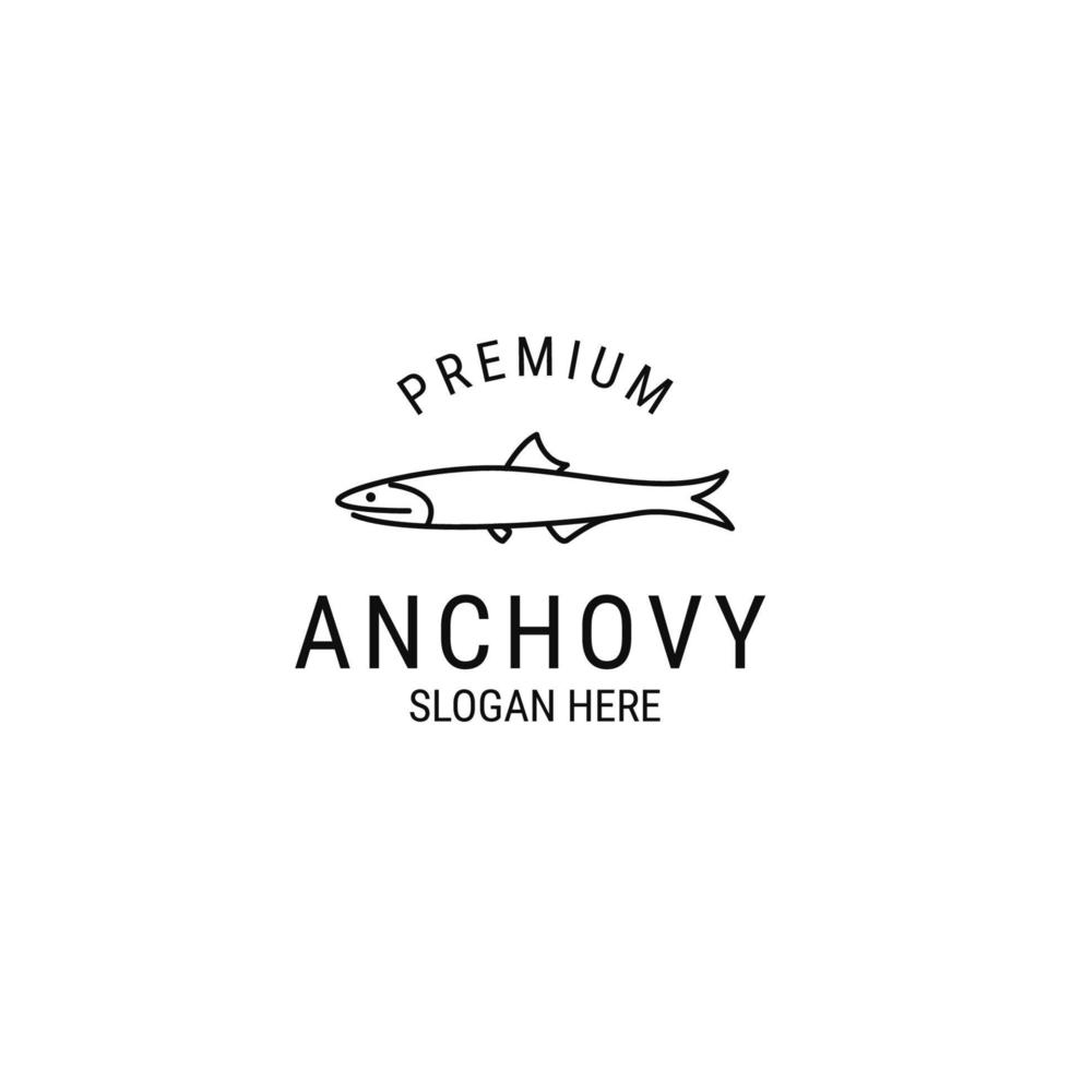 ilustración de plantilla de concepto de diseño de logotipo de anchoa plana vectorial vector