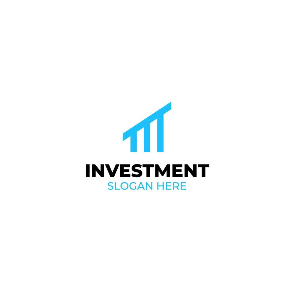 Initial letter M logo design template with investment chart logo vector