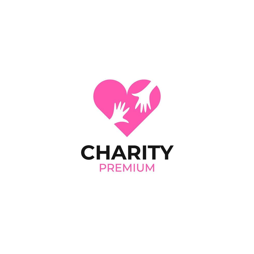 Flat love hand charity give help for humanity concept design illustration vector