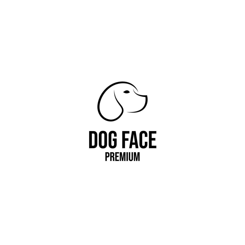 Minimalist head dog logo design vector illustration