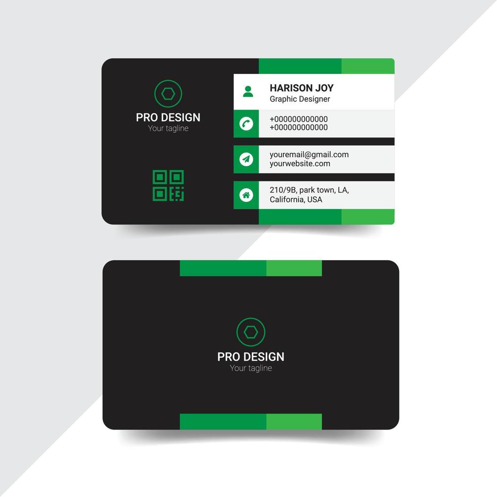 Horizontal business card template design vector