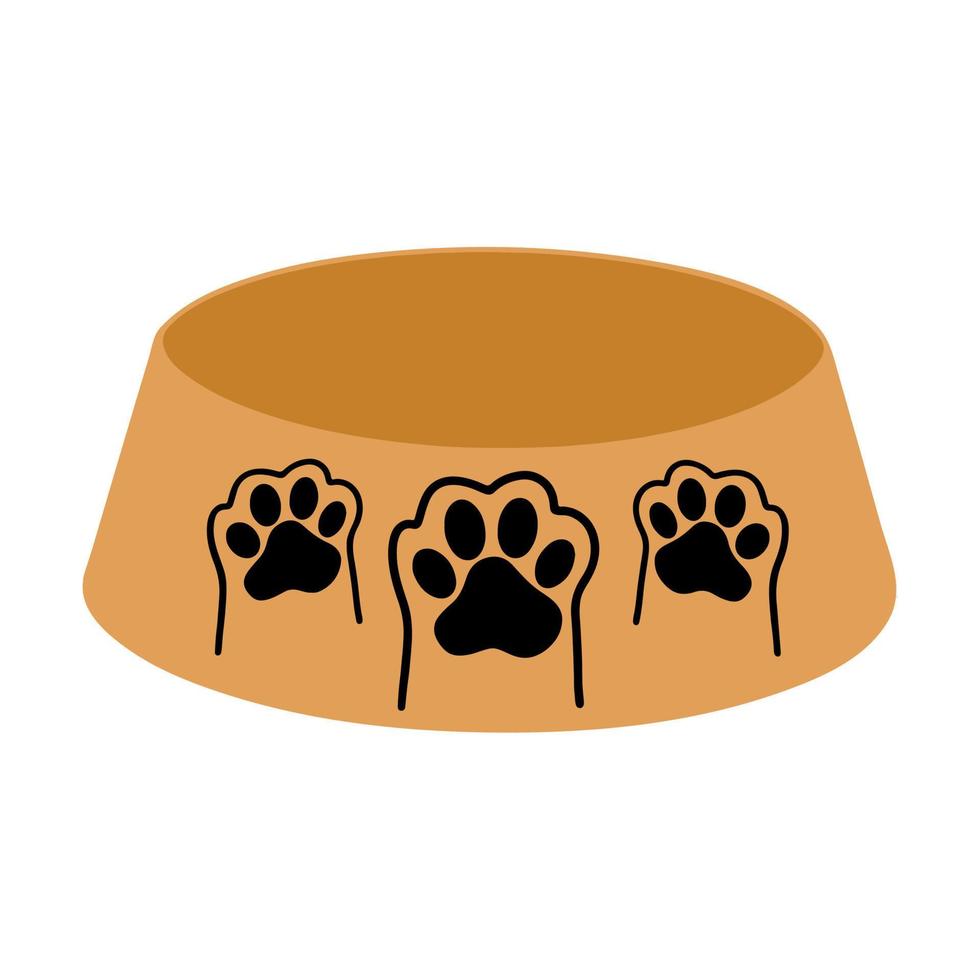 Animal food bowl, on white background, vector illustration