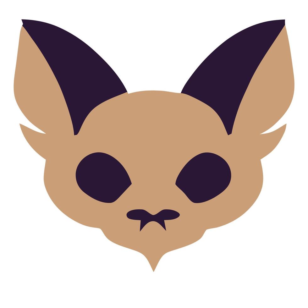 Cartoon Bat Face Illustration vector