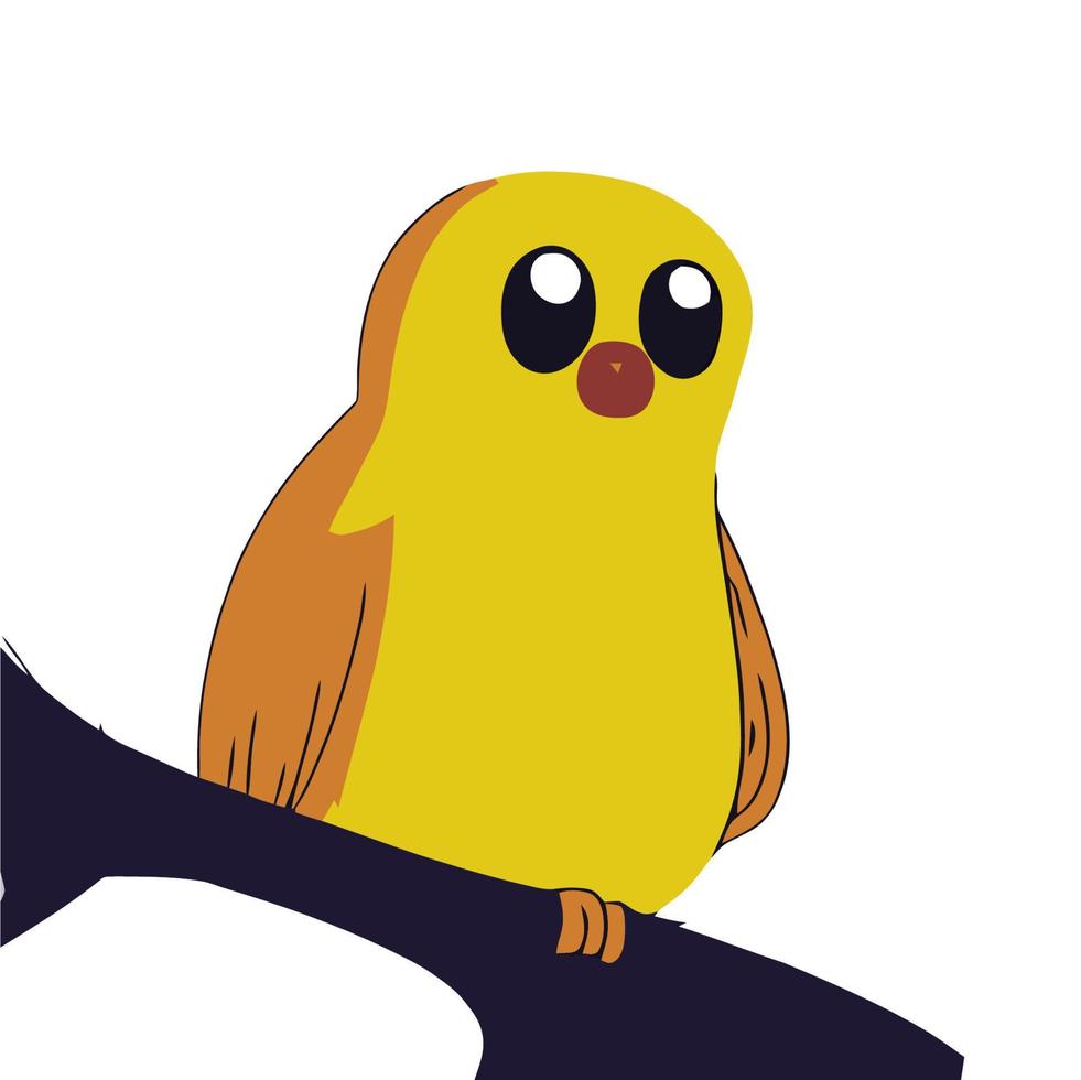 lindo pájaro amarillo en el árbol vector