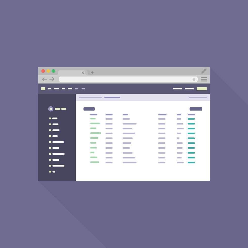 Browser in flat style. Vector illustration