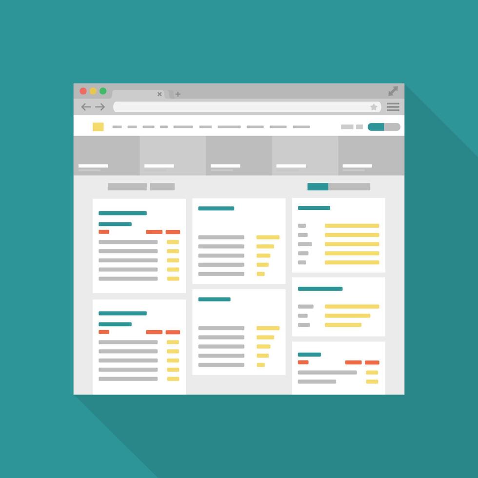 Browser in flat style. Vector illustration