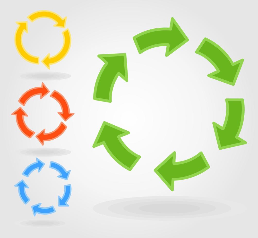 Icons of circulation of substances in the nature. A vector illustration