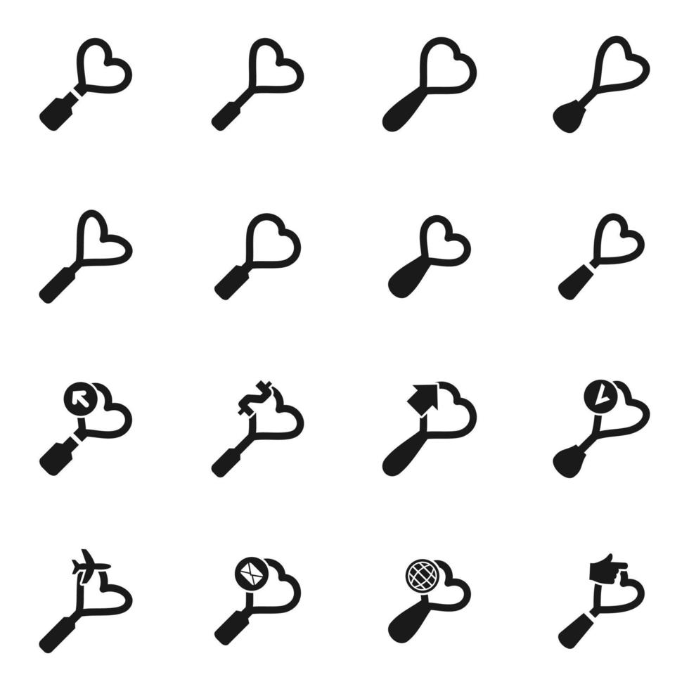 Set of icons on the topic of zoom. Vector illustration